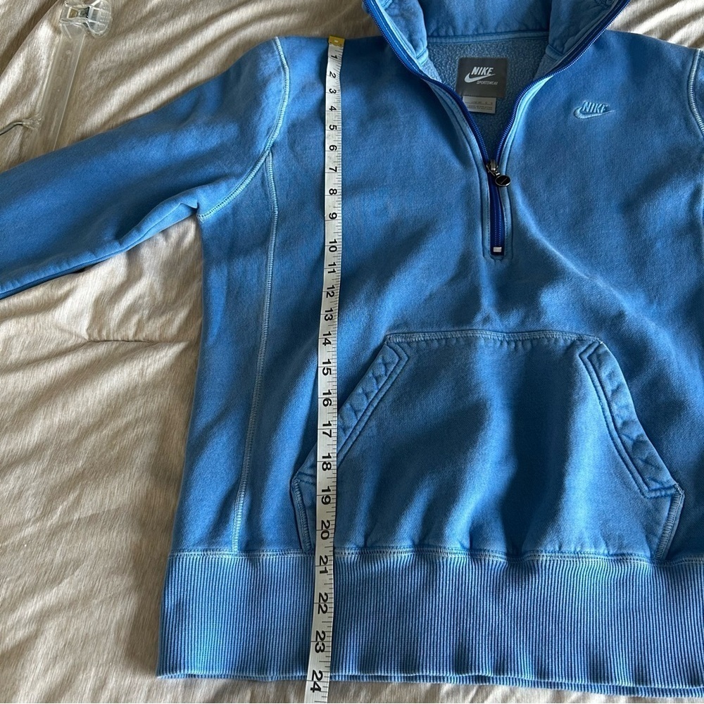 Nike Vintage 2000’s Quater Zip Up Light Faded Blue Sportswear Sweater - Picture 10 of 11